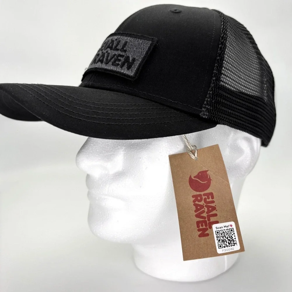 NEW Fjallraven Långtradarkeps Trucker Hat Black L/XL G-1000 Mesh NWT Logo Cap